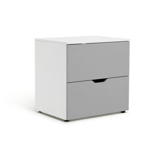 Kids Pod Low 2 Drawer Chest - Grey | Compact dresser for children