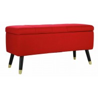 Home Leila Fabric Ottoman - Red