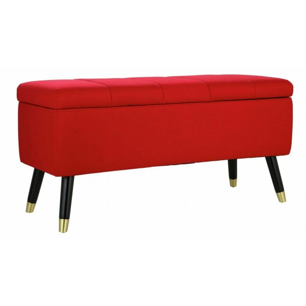 Home Leila Fabric Ottoman - Red