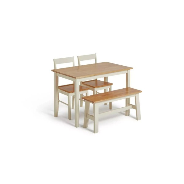 Chicago Solid Wood Table 2 Chairs & Bench