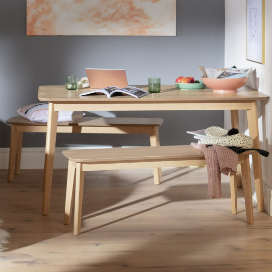 Skandi Oak Veneer 6 Seater Dining Table | minimalist dining table
