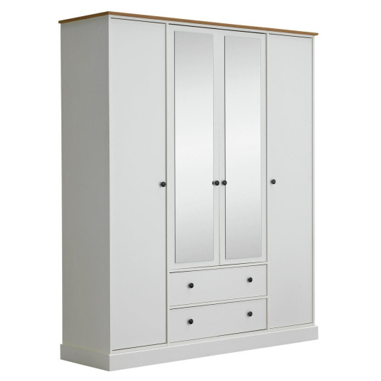 Kensington 4 Door 2 Drawer Wardrobe - Soft Grey