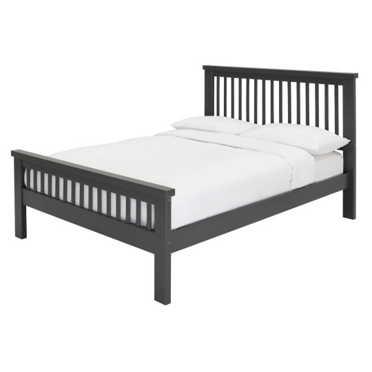 Aubrey Double Wooden Bed Frame - Charcoal | Simple style of shaker furniture