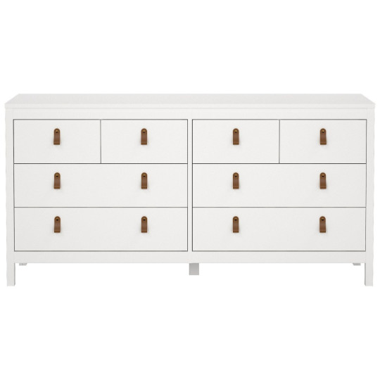 Tvilum Madrid 8 Drawer Chest - White | Modern Bedroom Storage