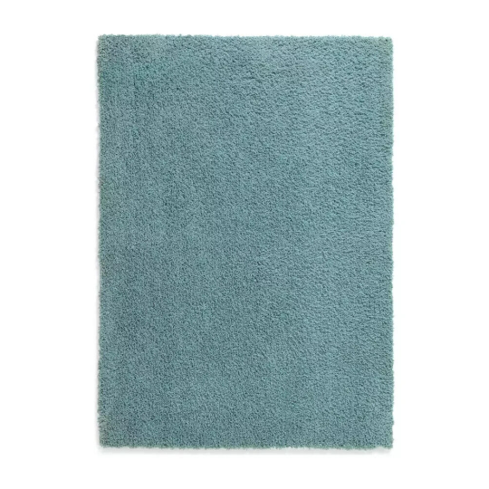 Habitat Recycled Cosy Plain Shaggy Rug - 160x230cm - Blue | Soft Eco Living Rug