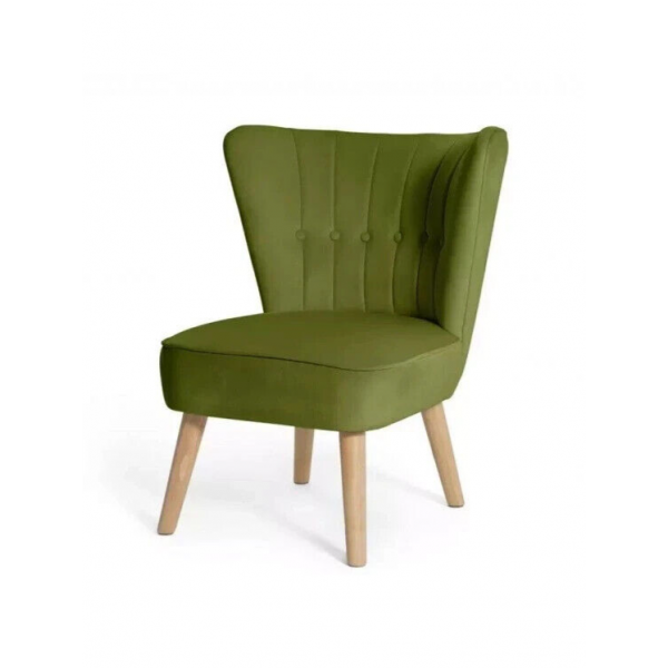 Alexis Velvet Cocktail Chair - Olive (B+)