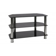 Matrix Glass Corner TV Unit - Black & Chrome