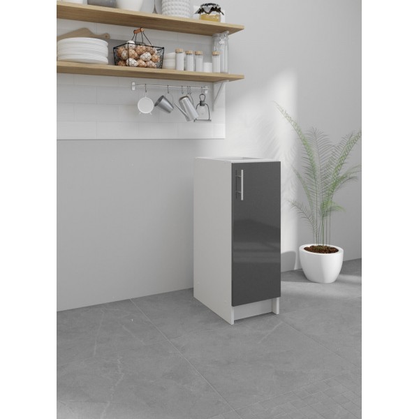 Kitchen Base Unit 300mm Storage Cabinet With Door Shelf 30cm - Dark Grey Gloss