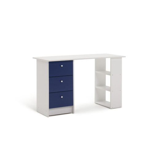 Home Kids Malibu 3 Drawers Desk - Blue & White | Kids desk with storage