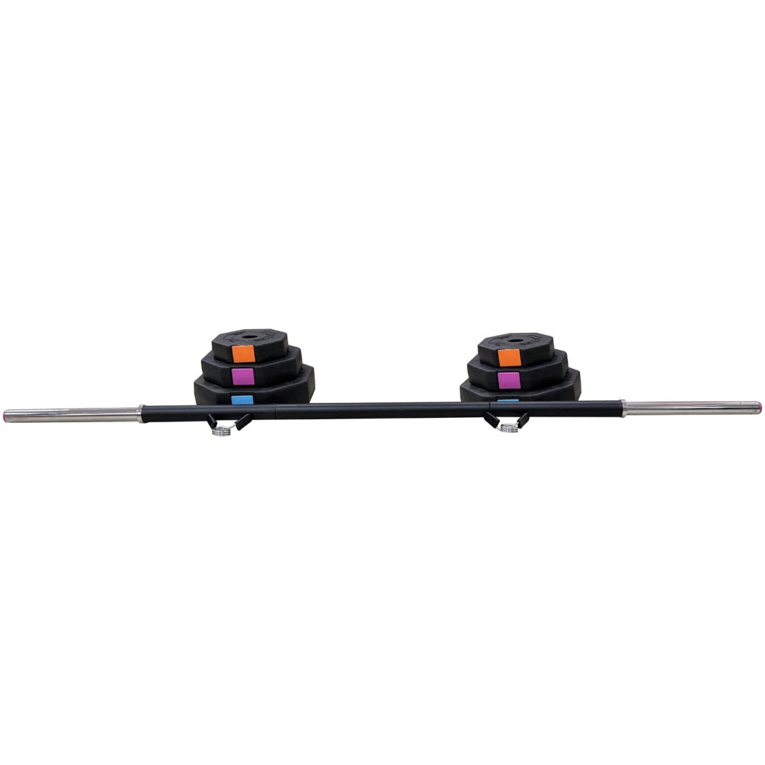 Set 20kg Opti Vinyl Weight Set Opti Vinyl Barbell Set 20kg
