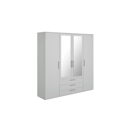 Brisbane 4 Door 3 Drawers Wardrobe - Grey ( B Grade )