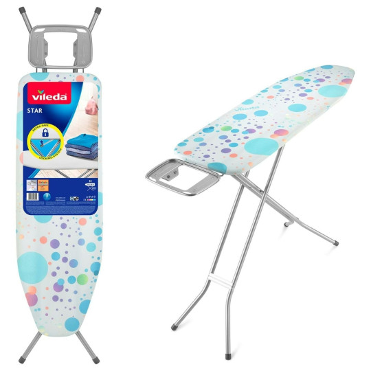 Vileda Star 120 x 38cm Child Safe Ironing Board - Blue | Ironing Table