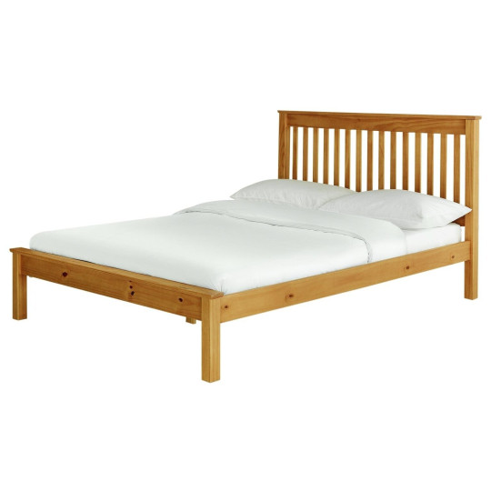 Aspley Small Double Wooden Bed Frame - Oak Stain