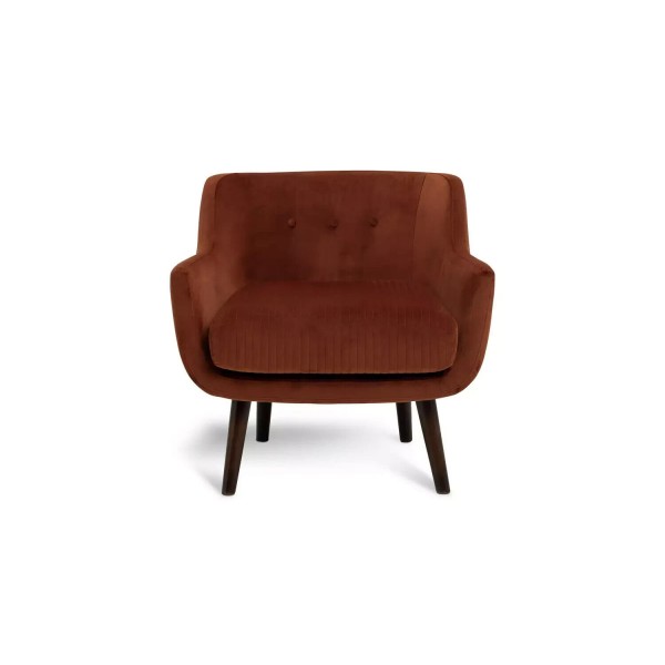 Nellie Velvet Chair - Rust Orange