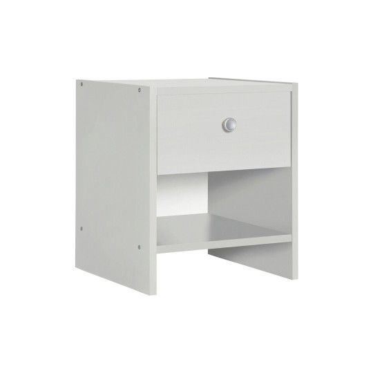 Seville 1 Drawer Bedside Table - White