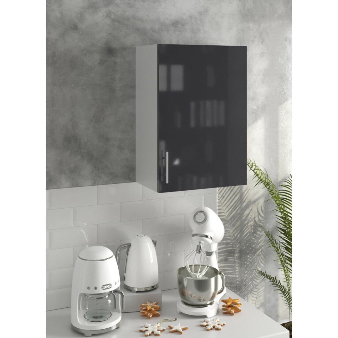JD Greta Kitchen 500mm Wall Cabinet - Dark Grey Gloss