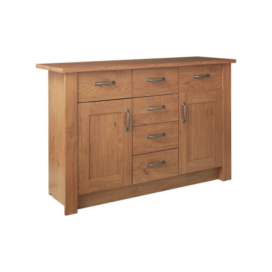 Ohio 2 Door 6 Drawer Sideboard - Oak Effect