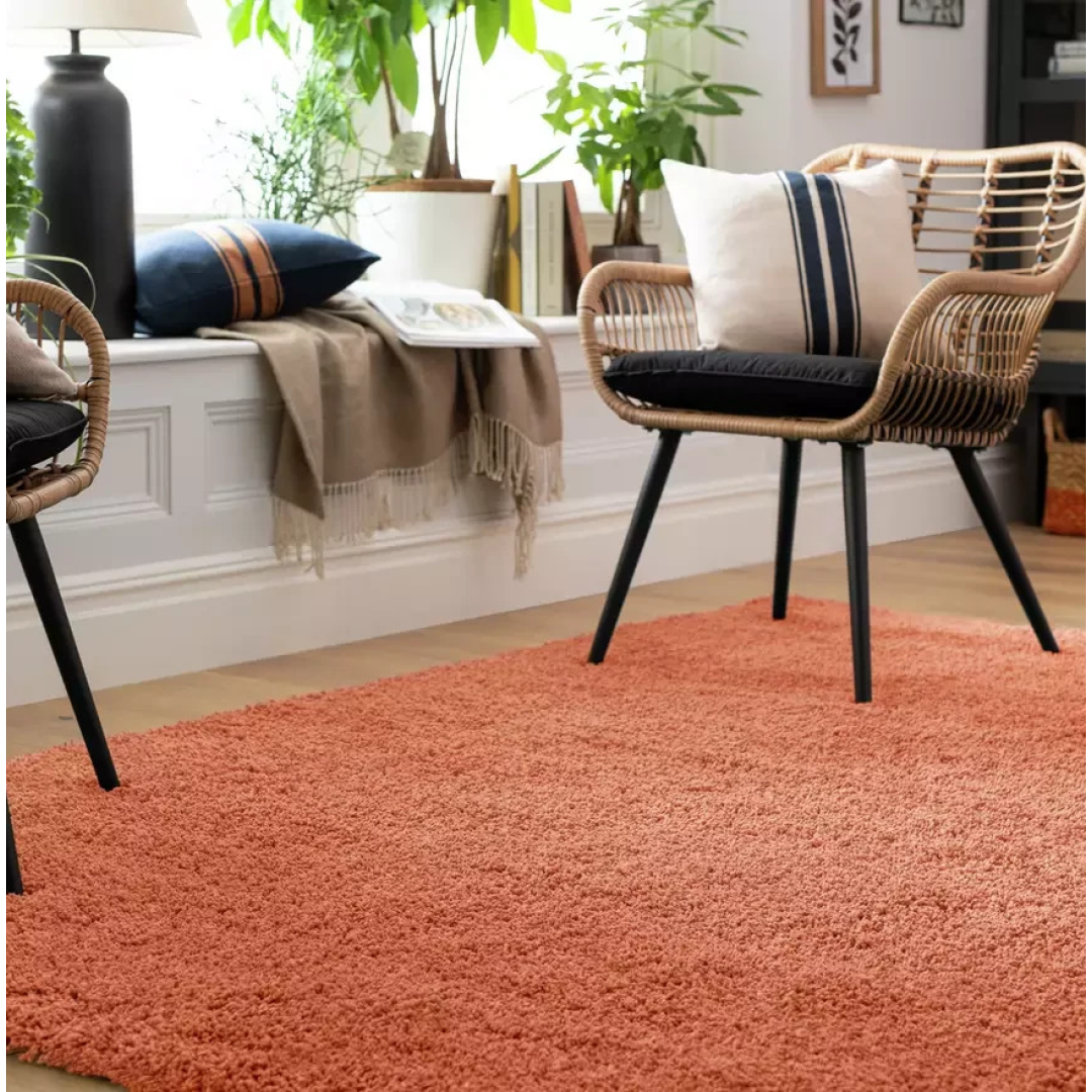 Noodle Plain Terracotta Rug 120x170cm | Modern Living Room Floor Rug Carpet Noodle Plain Terracotta Rug 120x170cm | Modern Living Room Floor Rug Carpet