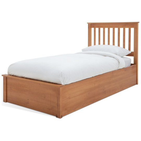 Aspley Single Wooden End Lift Ottoman - Oak Stain | Modern Bedroom Upgrade
