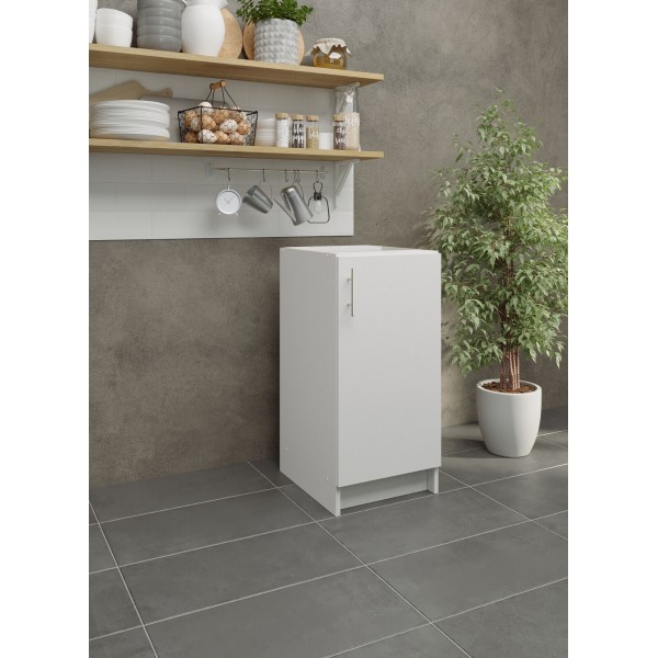 Kitchen Base Unit 400mm Storage Cabinet & Doors 40cm - White Matt (No Worktop)