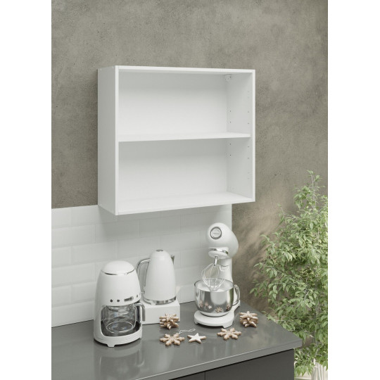 Kitchen Wall Unit Carcass 800mm Cabinet Without Doors 80cm - White Matt