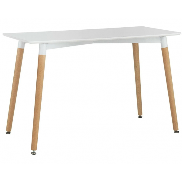 Charlie Solid Beech 4 Seater Dining Table - White