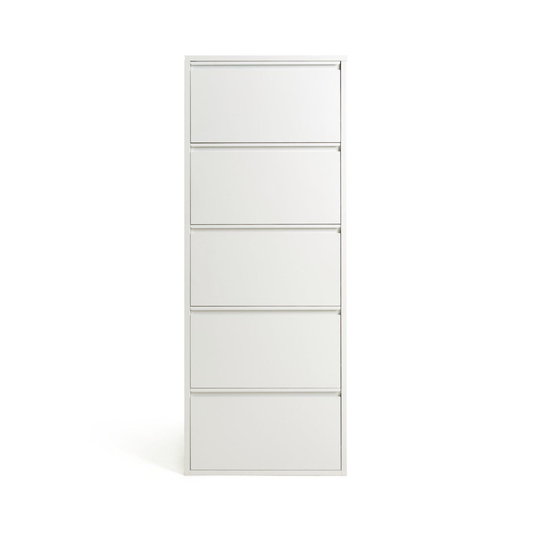 Daxton 5 Shelf Metal Shoe Storage - White