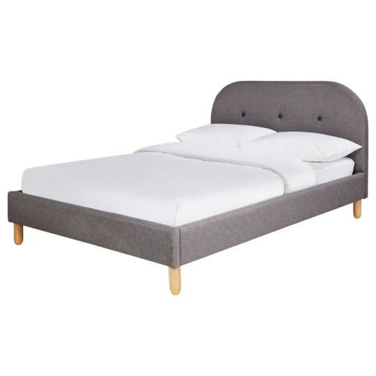 Elin Small Double Fabric Bed Frame - Light Grey | Calm Neutral Aesthetic