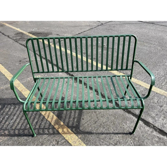 Habitat Indu 2 Seater Metal Garden Bench - Green