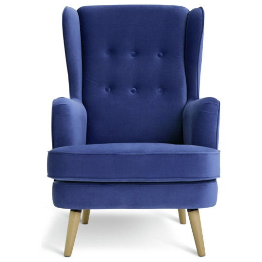 Habitat Callie Velvet Chair - Cornflower Blue