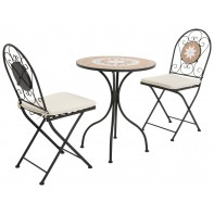 Genoa 2 Seater Metal Garden Bistro set - Black ( B Grade 19547 - 19548 )