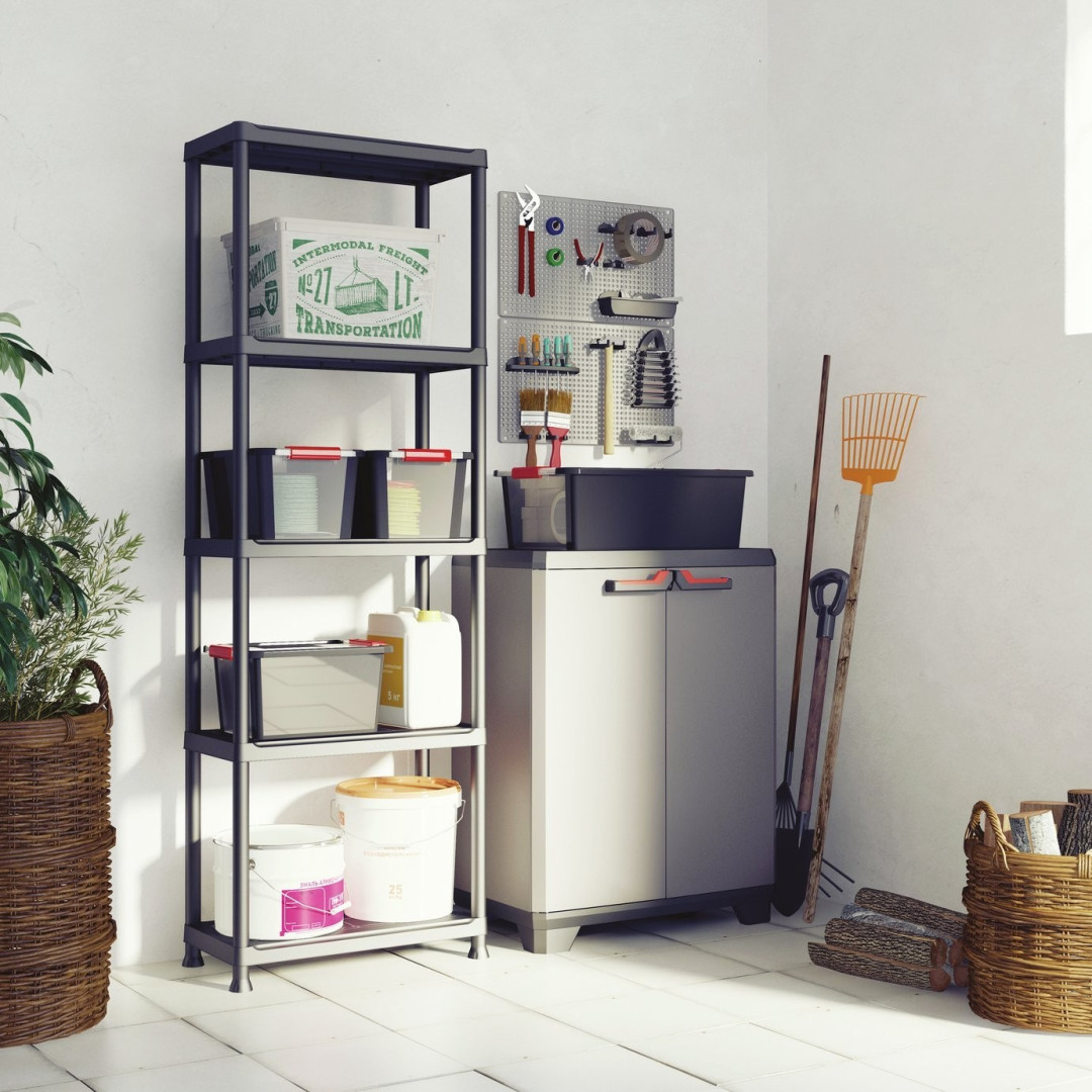 Keter Plus 5 Tier Shelf Plastic Storage Unit Garage Workshop Black Utility Home Keter Plus 5 Tier Shelf Plastic Storage Unit Garage Workshop Black Utility Home