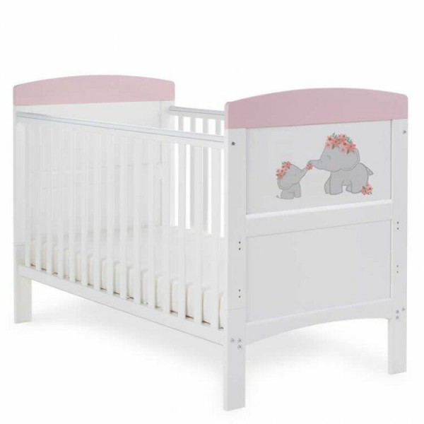 Grace Inspire Cot Bed – Me & Mini Me Elephants – Pink