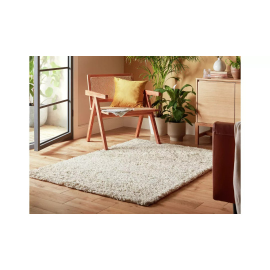 Recycled Cosy Plain Shaggy Rug - 160x230cm - Ivory