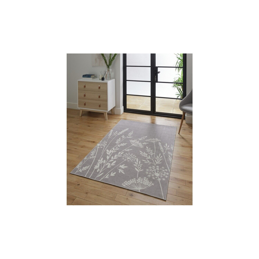 COUNTRY FLORAL RUG - 170X120CM - GREY   (9)--(55)