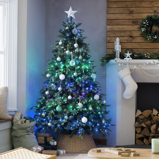 7ft Pre lit Natural Look Christmas Tree