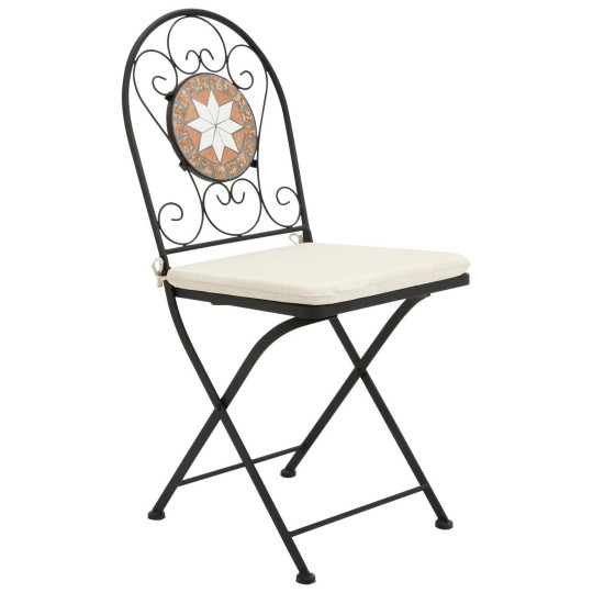 Genoa 2 Folding Metal Chairs - Black