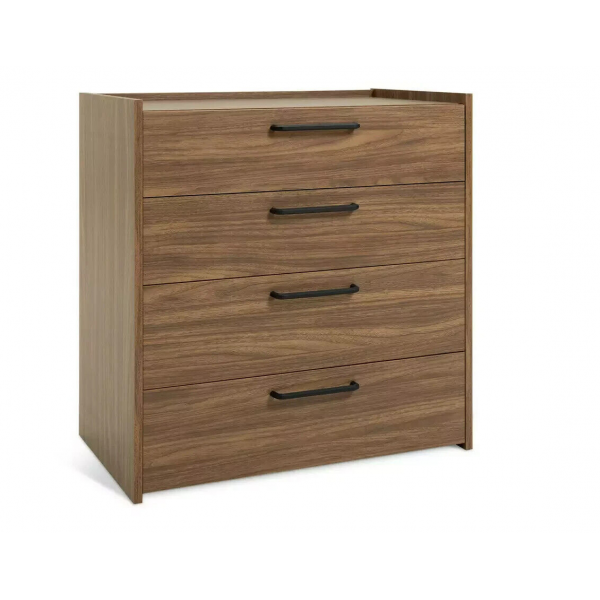 Oldham Wide 4 Drawer Chest - Walnut