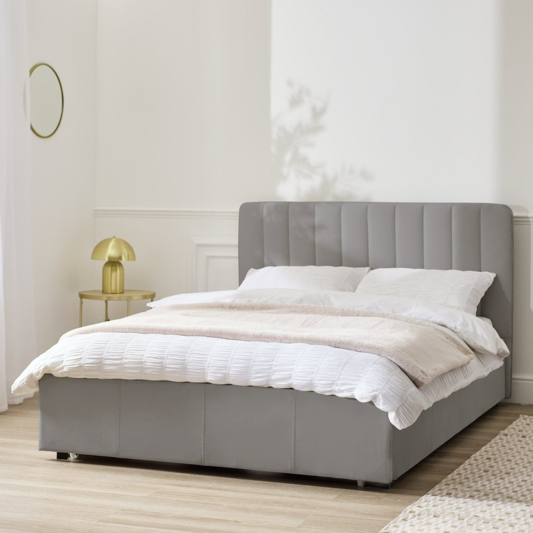 Home Pandora Double Drawer Storage Bed Frame - Grey | Space-saving bed, storage Home Pandora Double Drawer Storage Bed Frame - Grey | Space-saving bed, storage