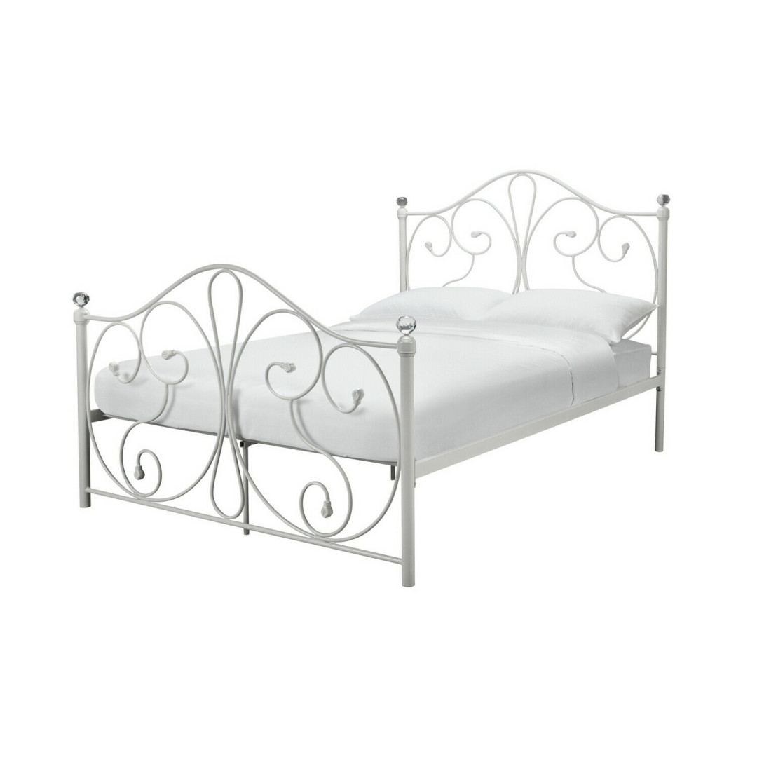 Marietta Small Double Metal Bed Frame - White