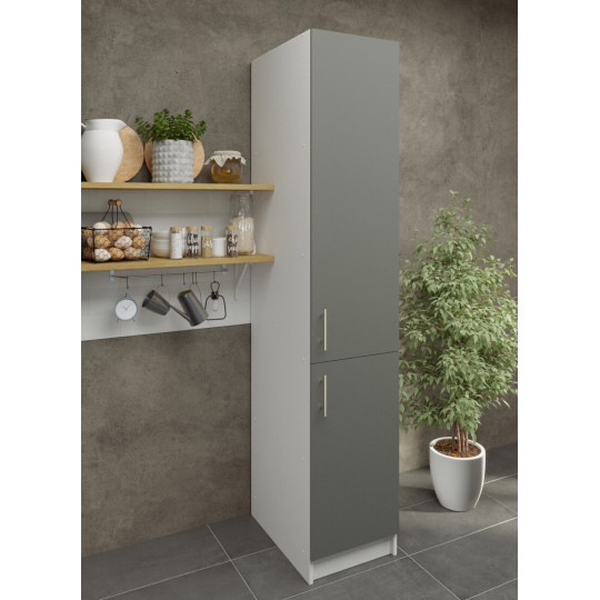 Kitchen Base Tall Ladder Unit 400mm With Doors 40cm - Grey Matt