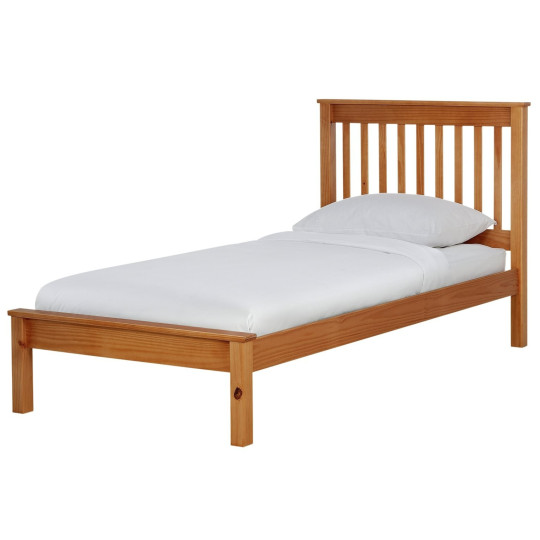 Aspley Single Wooden Bed Frame - Oak Stain | Kids Bedroom Furniture or Guest Bed