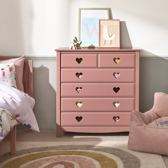 Home Kids Mia 6 Drawer Chest - Pink | kids bedroom storage
