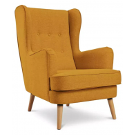 Callie Self Assembly Fabric Wingback Armchair-Yellow