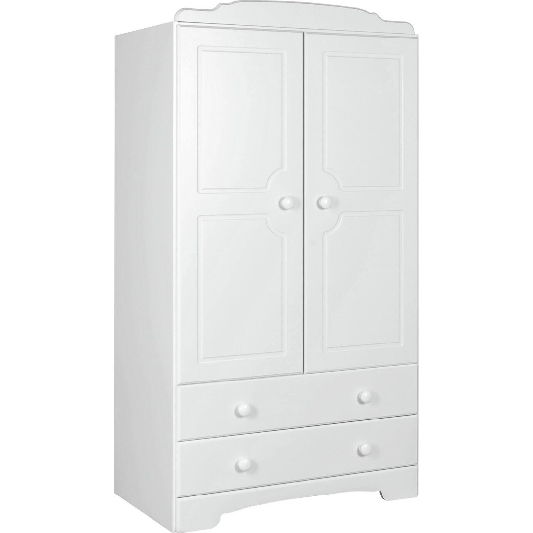 Nordic 2 Door 2 Drawer Wardrobe - Soft White