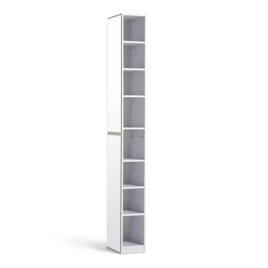 Prime Mirrored Narrow Tallboy - White