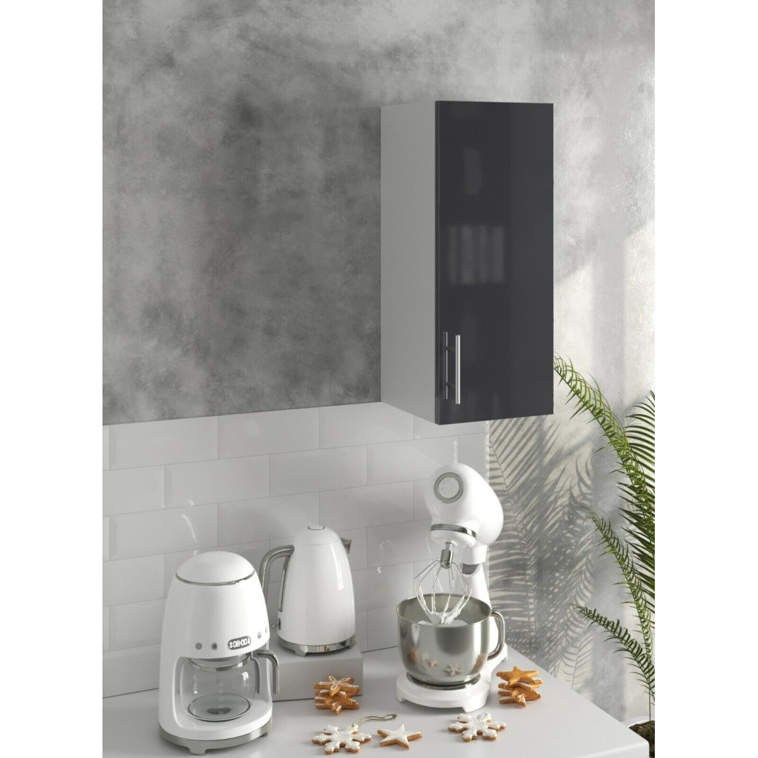 JD Greta Kitchen 300mm Wall Cabinet - Dark Grey Gloss
