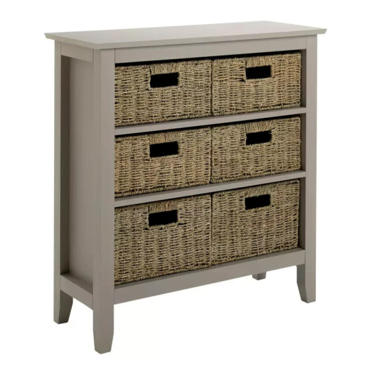 Willow 6 Drawer Unit - Grey