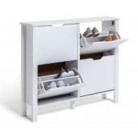 Compton 4 Shelf Shoe Storage Cabinet - White