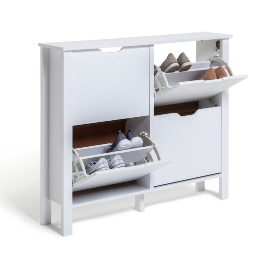 Habitat Compton 4 Shelf Shoe Storage Cabinet - White | Space Saving Entryway